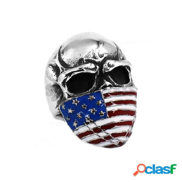 Free shipping! american flag infidel skull ring stainless