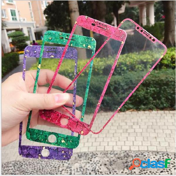 Full cover soft edge marble tempered glass for iphone 6 7 8