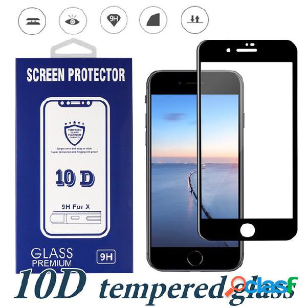 Full glue tempered glass for iphone xs max xr 8 plus 10d