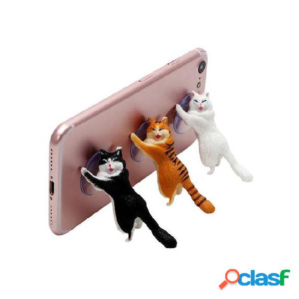 Funny cute cat animal lift up mobile phone holder support