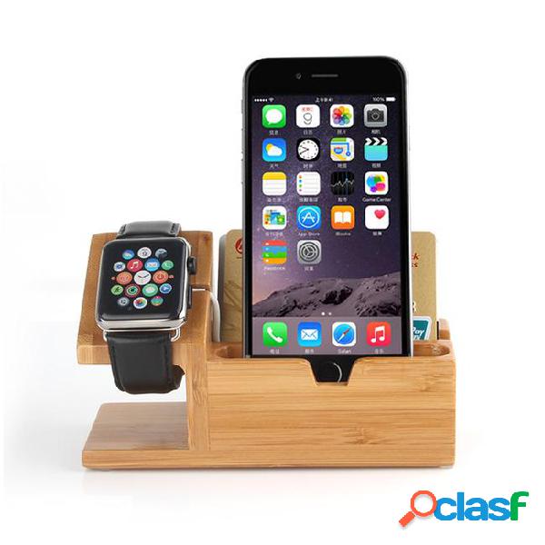 Genuine bamboo charging dock for iphone 7 6s 6 5s 5 charger