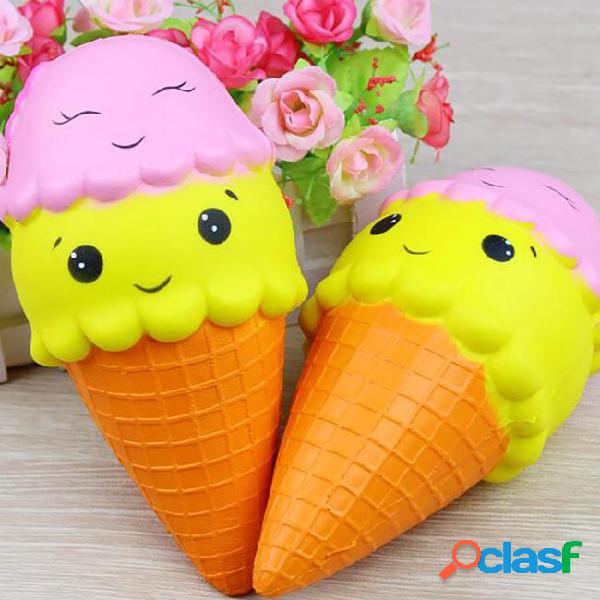 Giant 18cm smile face ice cream squishy double head torch