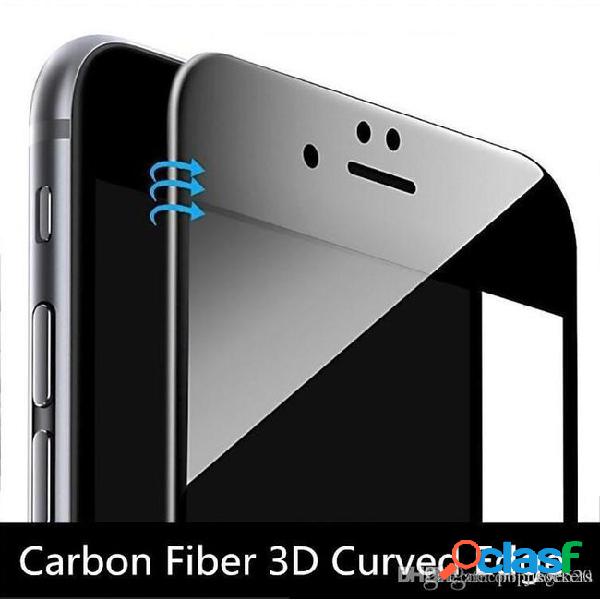 Glossy carbon fiber 3d curved edge tempered glass screen