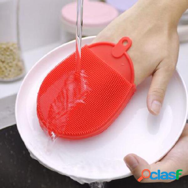 Glove shape kitchen magic silicone dish bowl cleaning