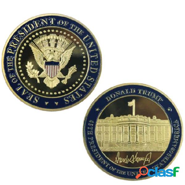 Glsy donald trump challenge coin, gold plated collection