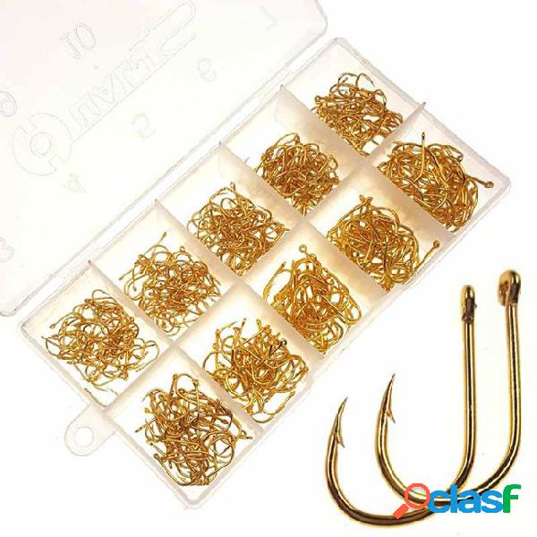 Goture 500pcs/box high carbon steel fishing hook size #3-#12