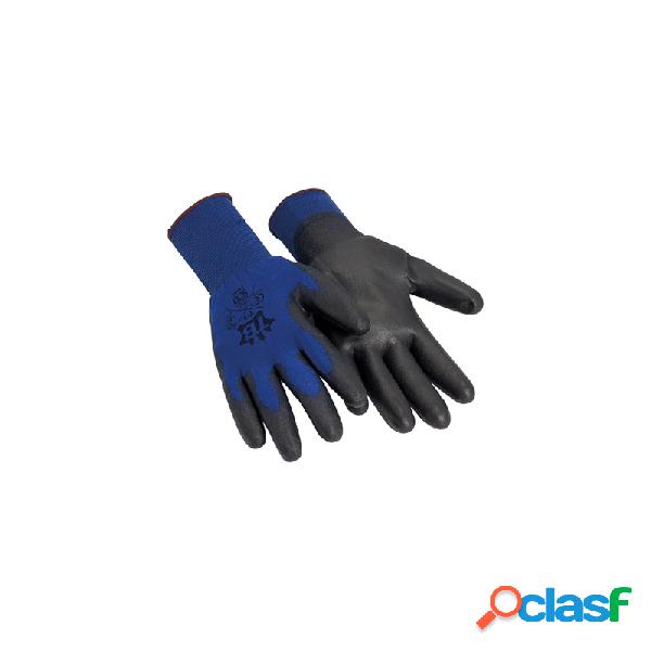 Guante nylon azul talla 6 sin costuras recubierto pu en