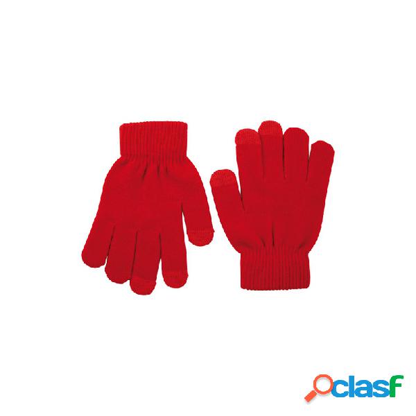 Guante touch movil rojo