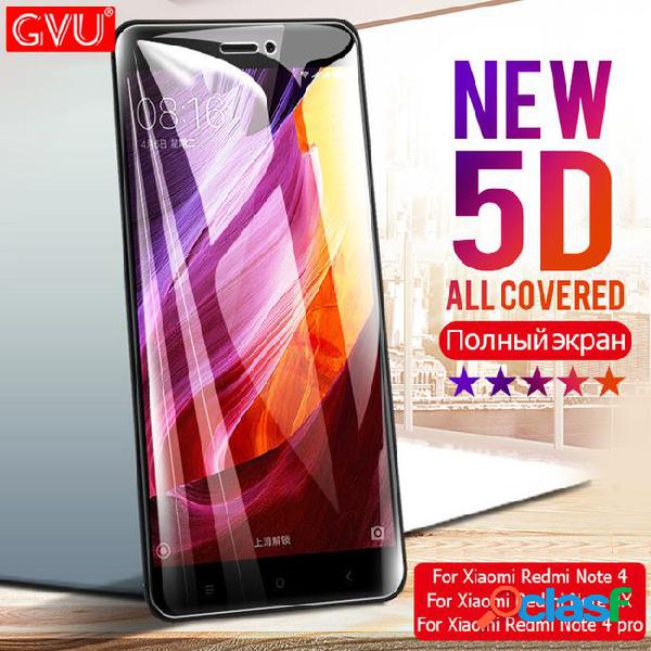 Gvu 5d full cover tempered glass for xiaomi redmi note 4 4x