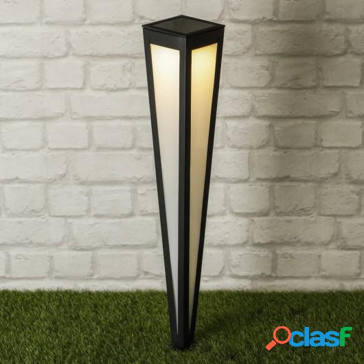 HI Lámpara solar LED de jardín con estaca negra 75 cm