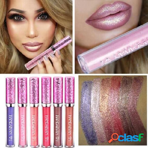 Handaiyan 6 colors glitter lip gloss liquid shimmer matte