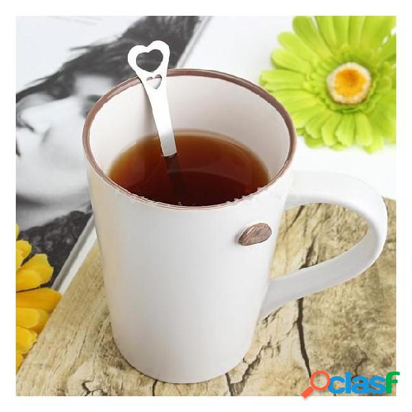 Heart shaped tea infuser spoon strainer stainless steel