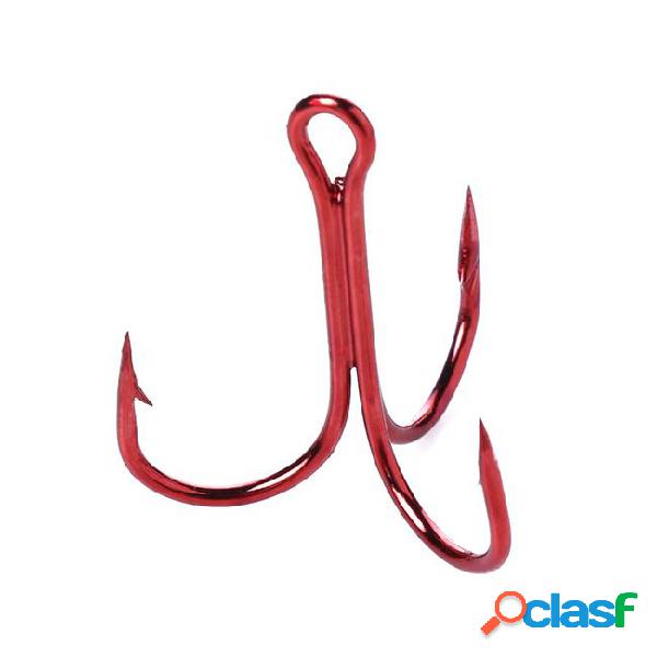 Hengjia 20pcs/lot 4# 6# 8# 10#treble fishing hook red nickel