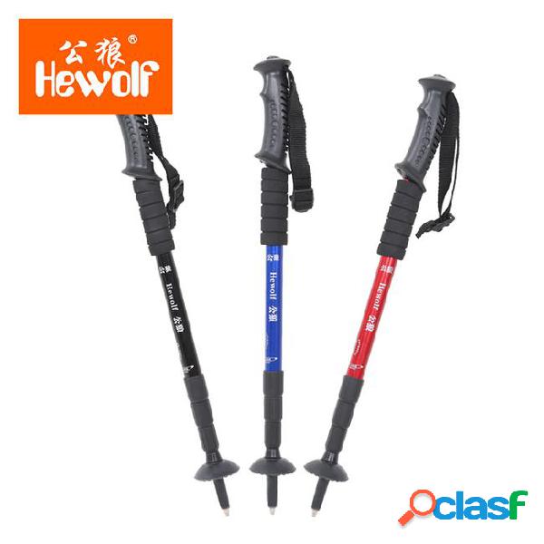 Hewolf outdoor straight handle aluminum alloy cane four