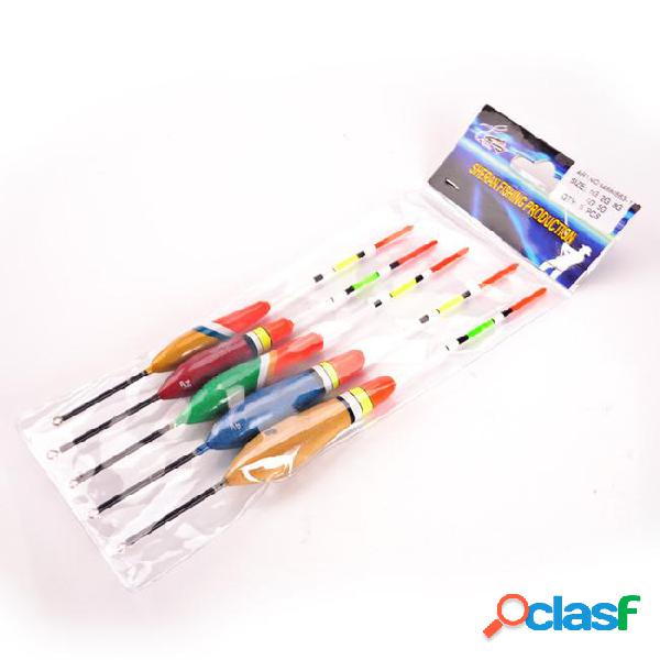 High quality 5 pcs multi-size wooden fishing float widening