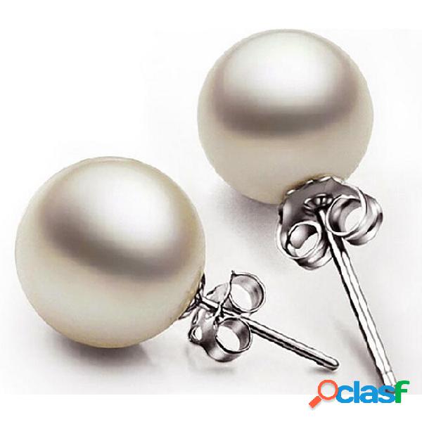 High quality 925 sterling silver jewelry pearl earrings
