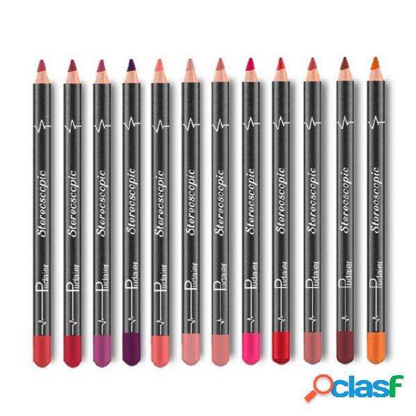 High quality pudaier 12 colors waterproof lip liner long