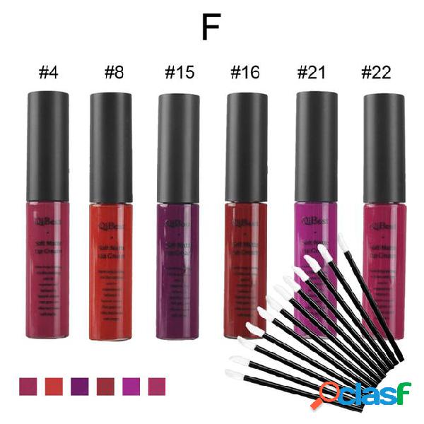 Hight qibest makeup set 6 colors lip gloss + 12 lip brush