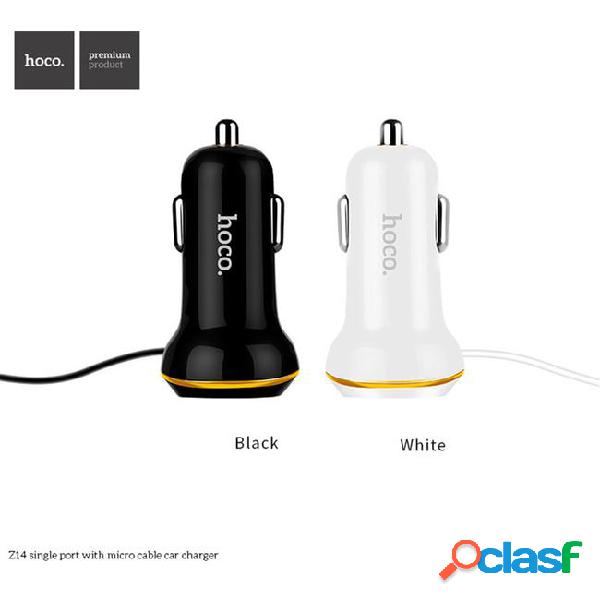 Hoco z14 dual usb port car charger abs+pc single port with