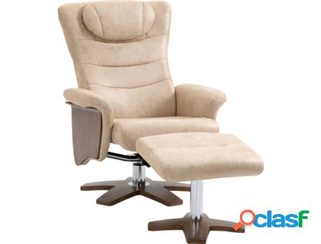 Homcom Sillón De Salón Con Otomana Reposapiés Tapizado En