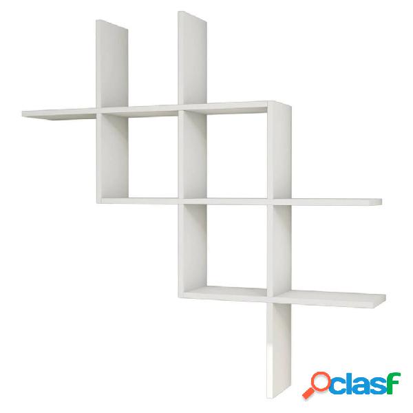 Homemania Estantería de pared Boite blanco 125x22x125 cm