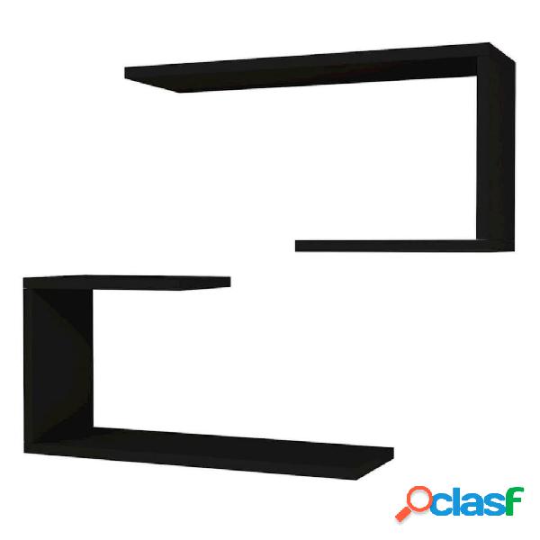 Homemania Estantería de pared J2 negro 60x20x27 cm