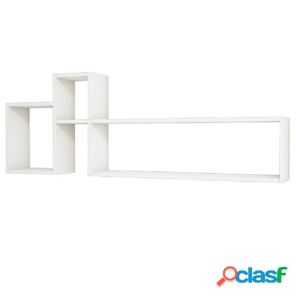 Homemania Estantería de pared Polite blanco 155x22x55 cm