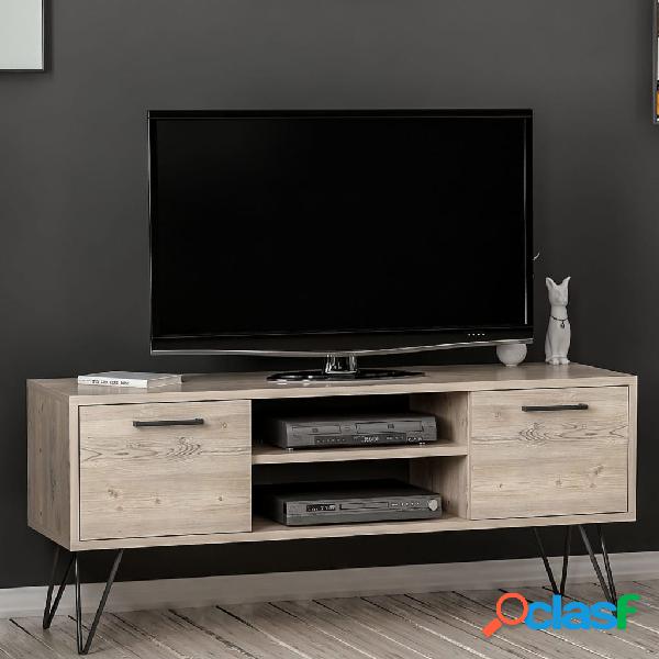 Homemania Mueble para TV Almira madera y negro 120x35x50 cm