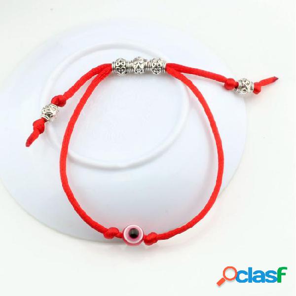 Hot ! 30pcs adjustable kabbalah red string bracelet evil eye