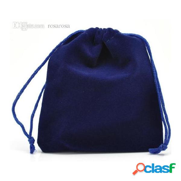 Hot jewelry bag 10 dark blue velveteen pouch jewelry gift