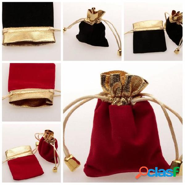 Hot ! red / black velvet jewelry gift bags drawstring bags 7