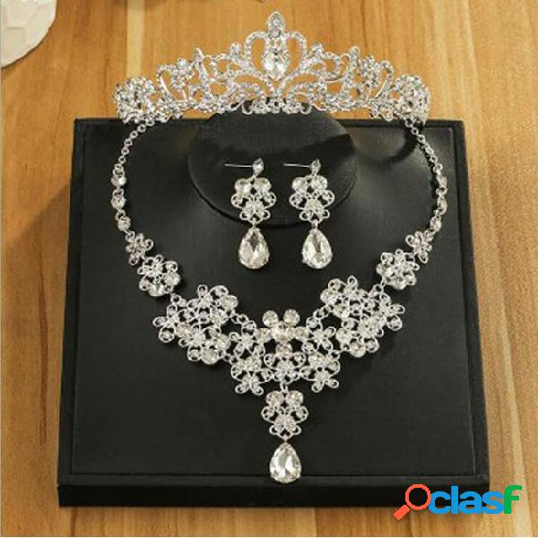 Hot sale 2019 bridal headwear crown three sets korean
