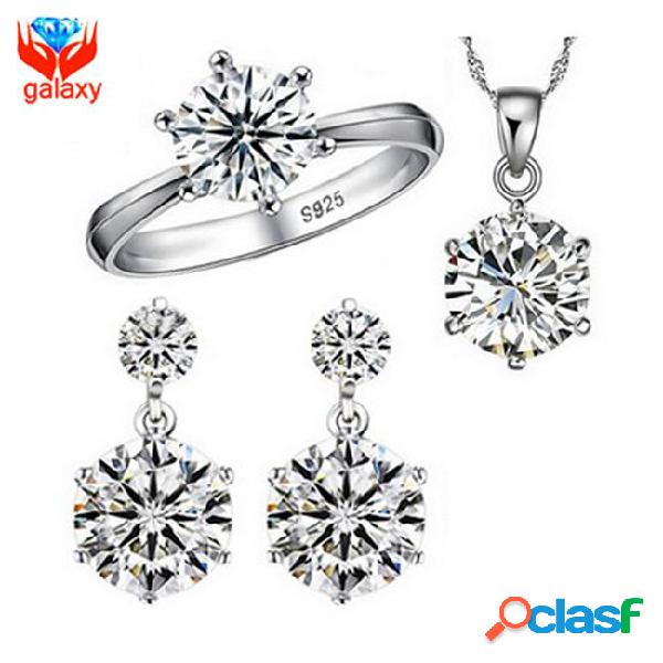 Hot sale 925 sterling silver bridal jewelry sets 1 carat