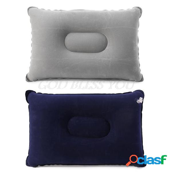Hot sale folding flocking air inflatable pillow camping