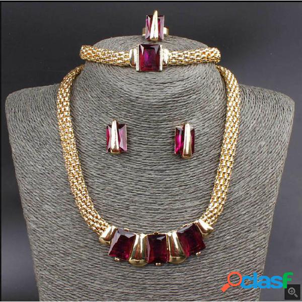 Hot selling rectangle square shape austrian crystal 18k gold