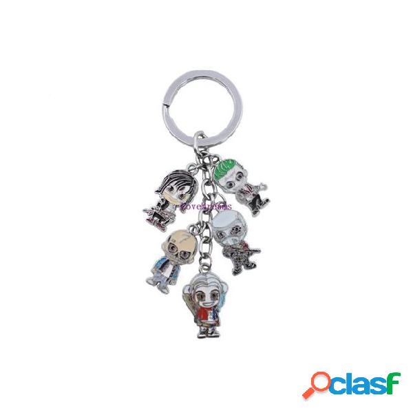 Hot!10 pcs /lot anime suicide squad figures keychain harley