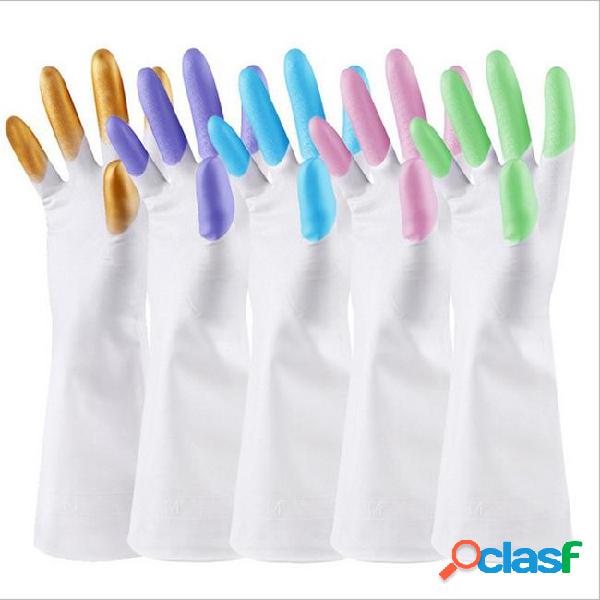 Household cleaning glove anti skid thread design pvc gloves
