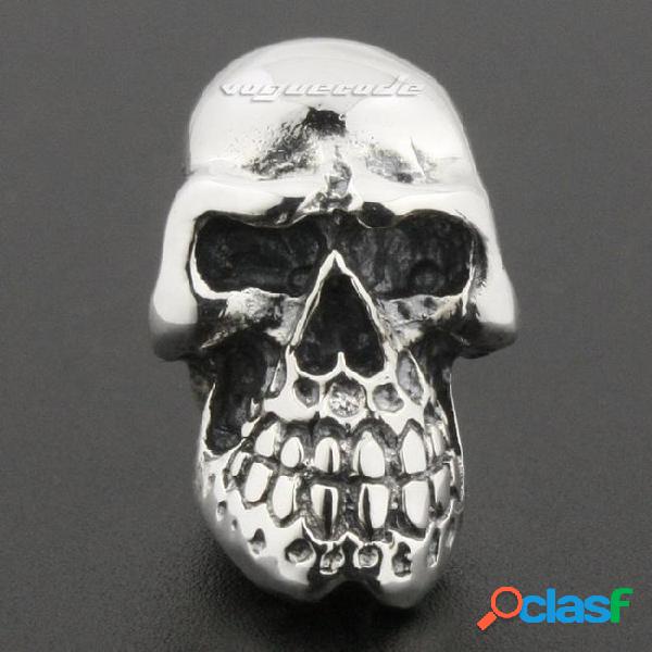 Huge & heavy 925 sterling silver skull mens biker rocker