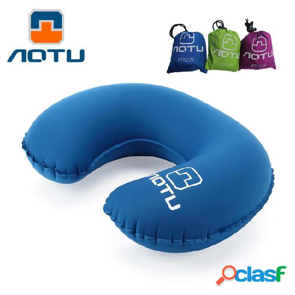 Inflatable u shaped travel pillow neck car head rest air