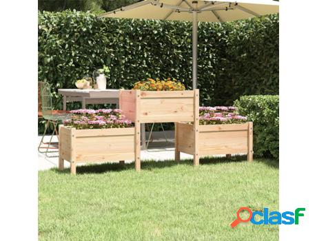 Jardinera VIDAXL De Madera De Pino Maciza 178,5X44X75 Cm