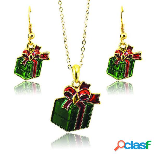 Jinglang fashion jewelry sets gold plated green christmas