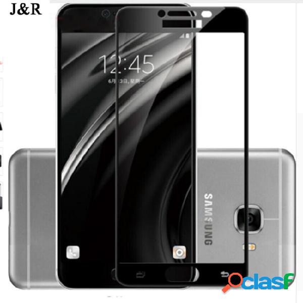 J&r tempered glass for galaxy c7 pro 9h full cover screen