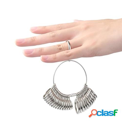 KKmoon Medidor de anillos de aluminio Mandril Medidor de