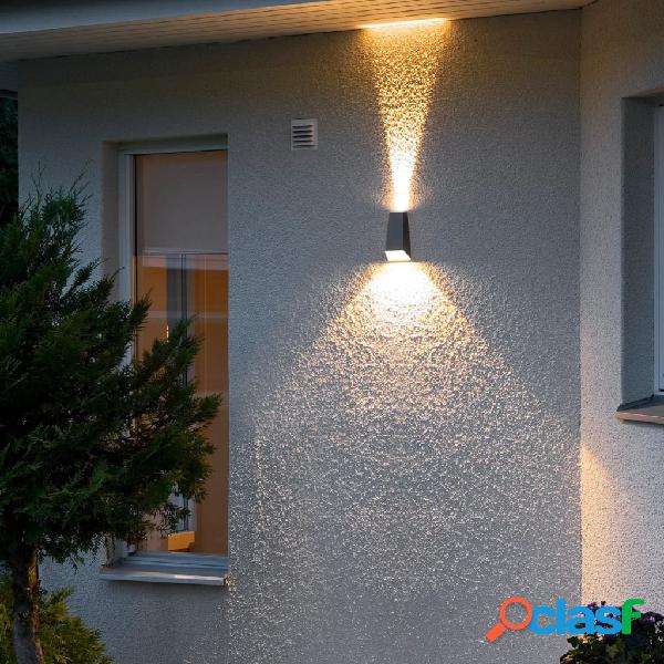 KONSTSMIDE Lámpara LED de pared Imola gris oscuro 2x3W