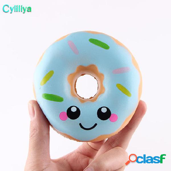 Kawaii soft squishy donuts smiling face doughnut phone strap
