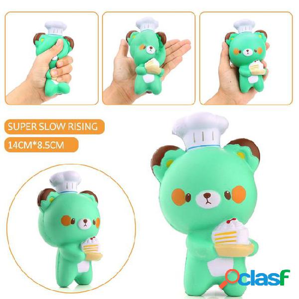 Kawaii squishies green bear squishy cook spicy cute toy kids