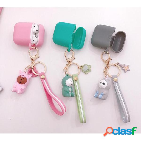 Keychain + earphone protection cover for apple wireless