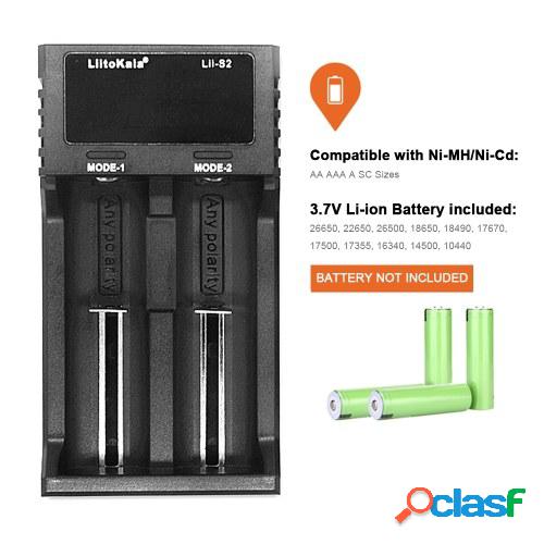 Liitokala Lii-S2 Cargador de batería LCD 2 ranuras para