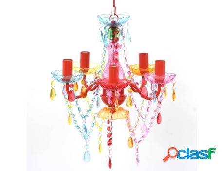 Lámpara de Techo VIDAXL Multicolor (200W - Vidrio - 4 x 4