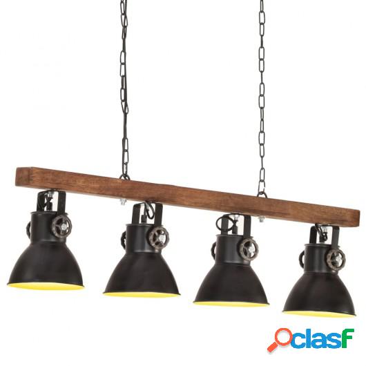 Lámpara de techo industrial madera de mango negro E27
